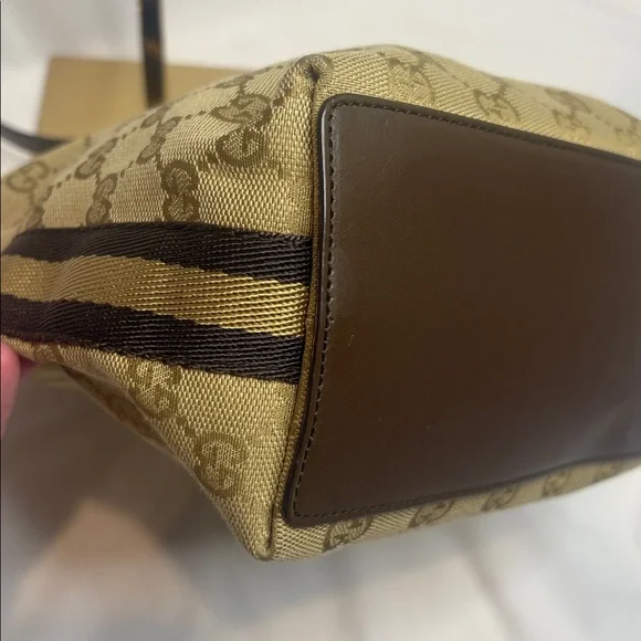 Gucci GG canvas small tote - brown and tan - Picture 8 of 12